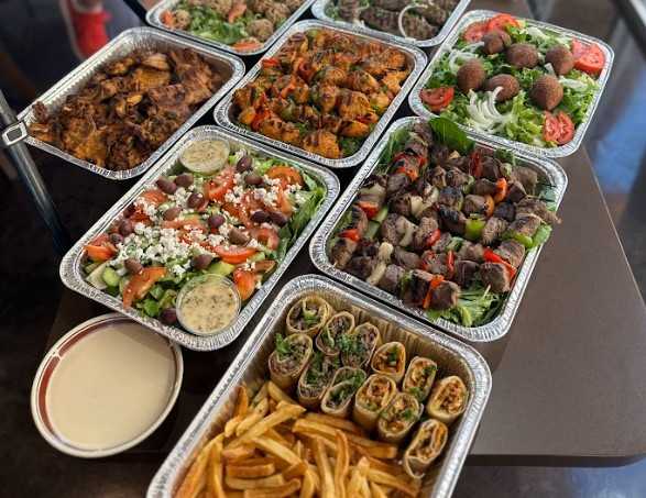Princess Pita Mediterranean catering trays for an event