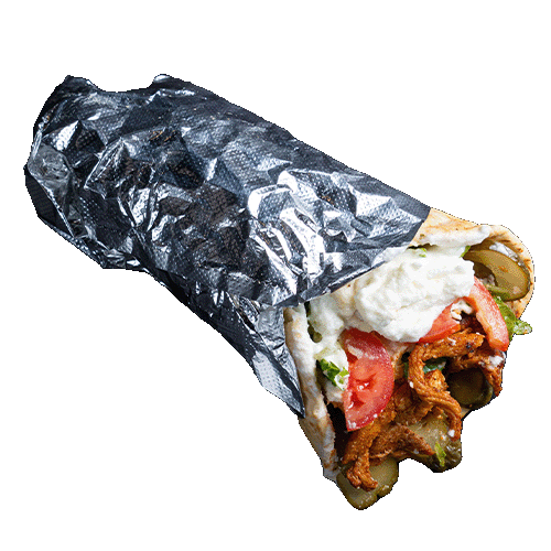 Halal chicken shawarma wrap at Princess Pita in Mesa